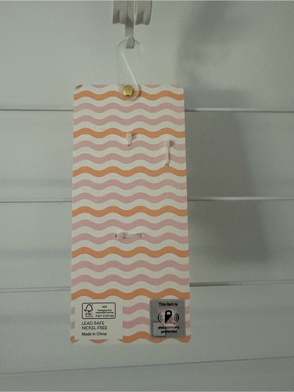 Piper Hand-Painted Mahjong Tile Bag Charm in Pink, White & Gold - Picture 3 of 3